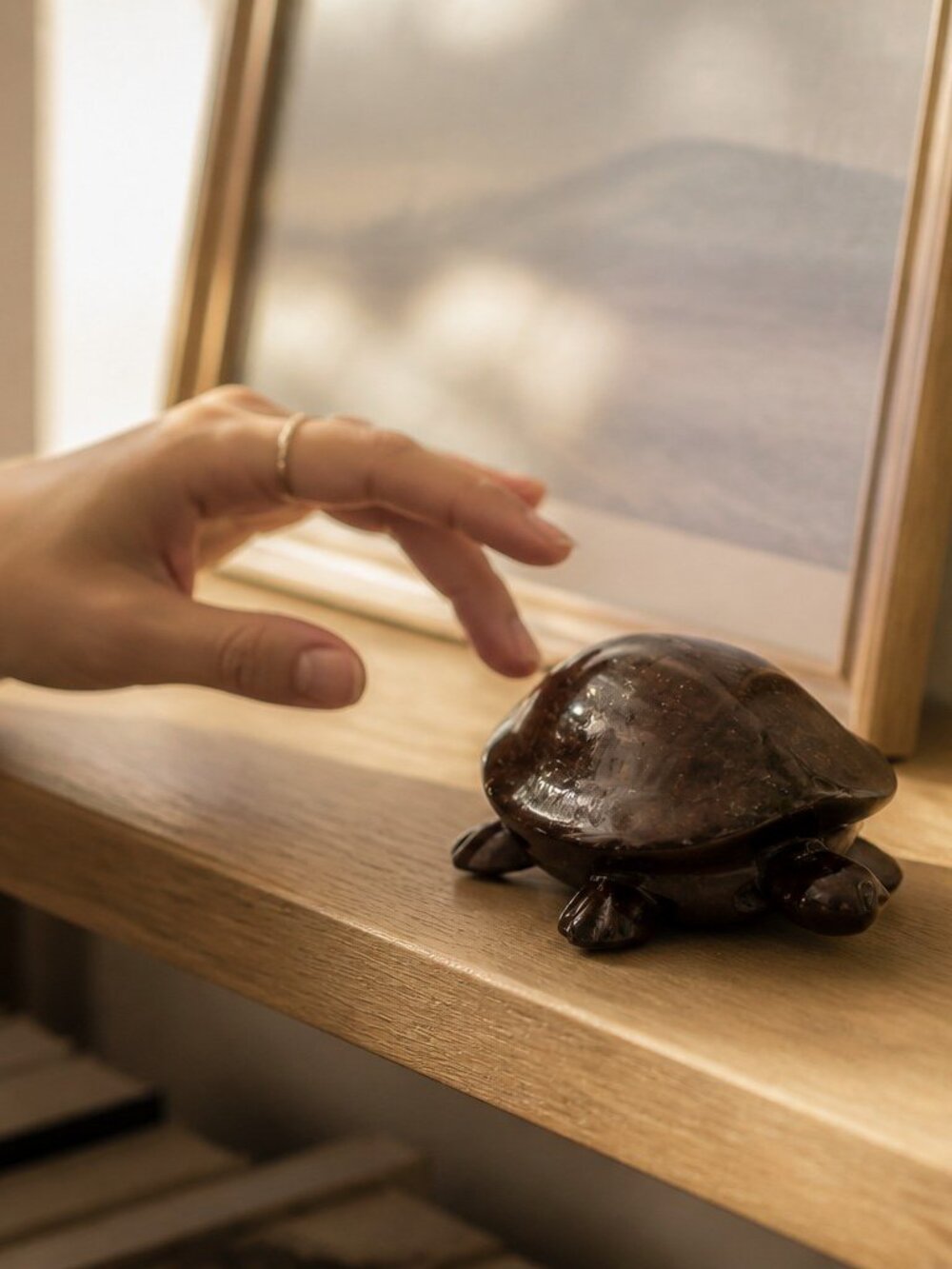 Fired Clay Turtle Bobble Head & Legs Figurine